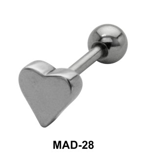 Heart S316L Tongue Piercing MAD-28